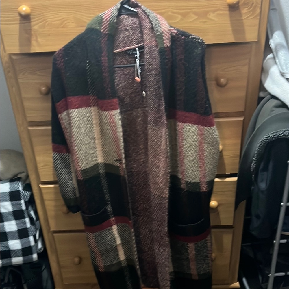 Plaid Knit Cardigan